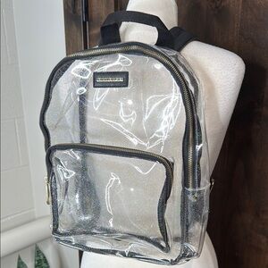 Rampage Clear Glitter Backpack with Black and gold Accents